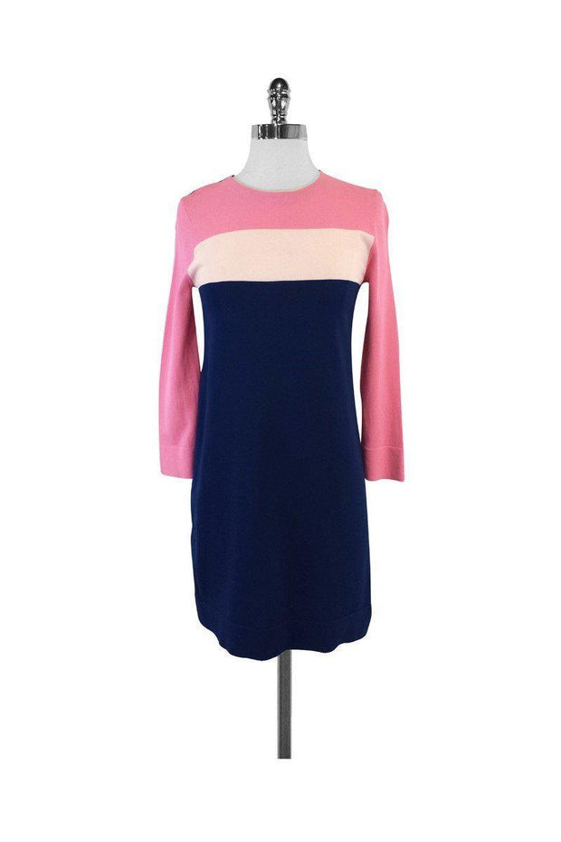 Current Boutique-Diane von Furstenberg - Pink, Navy & White Dress Sz XS/P