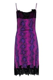 Current Boutique-Diane von Furstenberg - Pink & Purple Lace Trim Slip Dress Sz 6