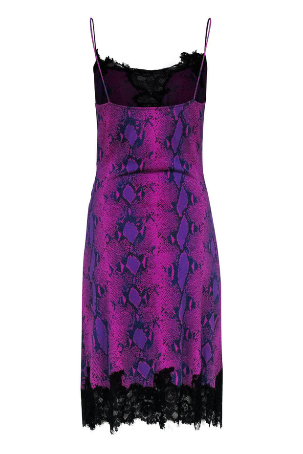 Current Boutique-Diane von Furstenberg - Pink & Purple Lace Trim Slip Dress Sz 6