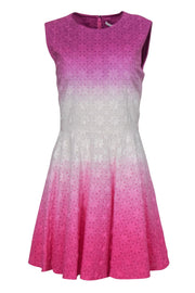 Current Boutique-Diane von Furstenberg - Pink & White Ombre Lace Fit & Flare Dress Sz 10