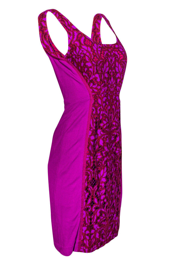Current Boutique-Diane von Furstenberg - Plum Lacy Sleeveless Dress Sz 4