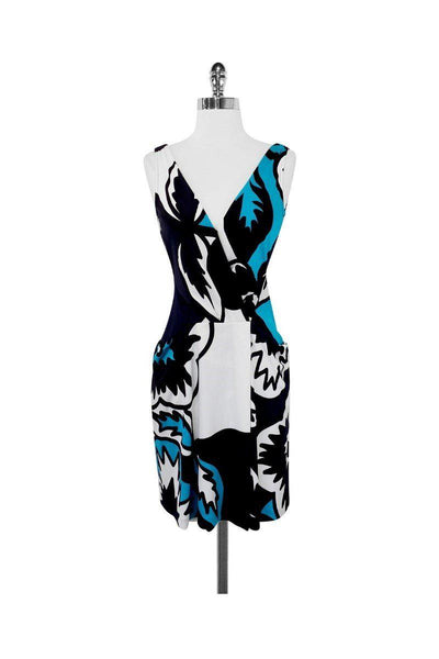 Current Boutique-Diane von Furstenberg - Printed Silk Jersey Faux Wrap Dress Sz 0
