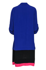 Current Boutique-Diane von Furstenberg - Purple, Black & Pink Layered Shirt Shift Dress Sz L