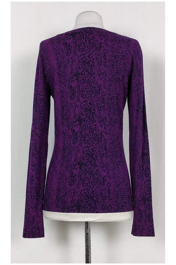 Current Boutique-Diane von Furstenberg - Purple Leopard Print Sweater M