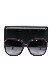 Current Boutique-Diane von Furstenberg - Purple Oversized Sunglasses w/ Silver Accents