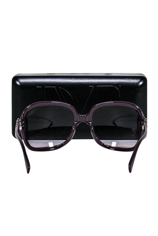 Current Boutique-Diane von Furstenberg - Purple Oversized Sunglasses w/ Silver Accents