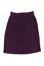 Current Boutique-Diane von Furstenberg - Purple Plaid Tweed Skirt Sz 8