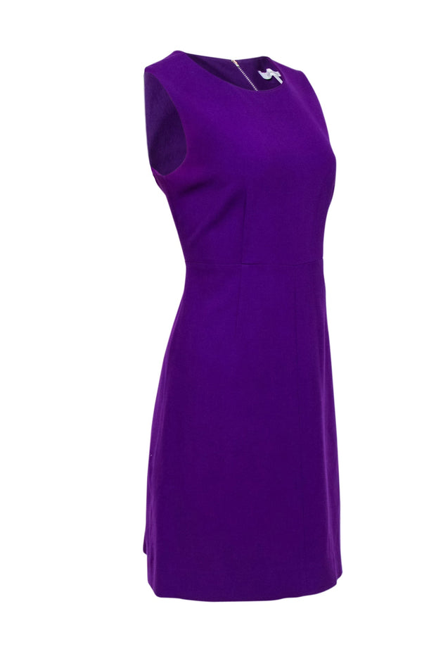 Current Boutique-Diane von Furstenberg - Purple Ponte Sleeveless Sheath Dress Sz 8