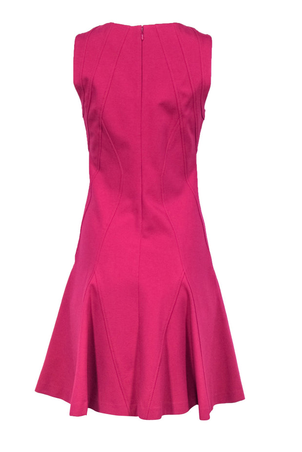 Current Boutique-Diane von Furstenberg - Raspberry Pink Sleeveless "Alice" A-Line Dress w/ Seam Details