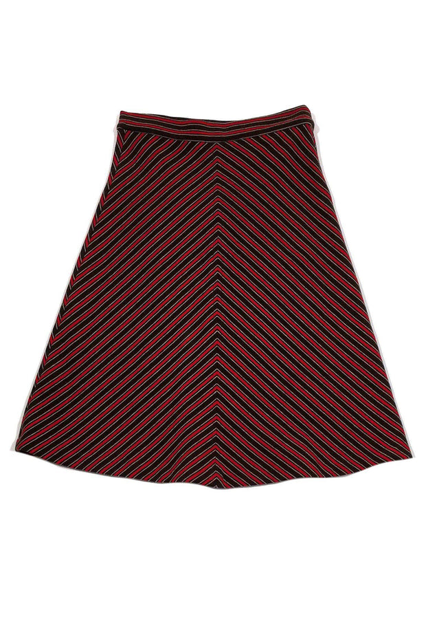Current Boutique-Diane von Furstenberg - Red & Brown Striped Skirt Sz 4