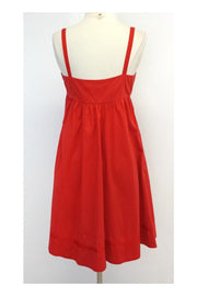 Current Boutique-Diane von Furstenberg - Red Cotton Blend Spaghetti Strap Dress Sz 6