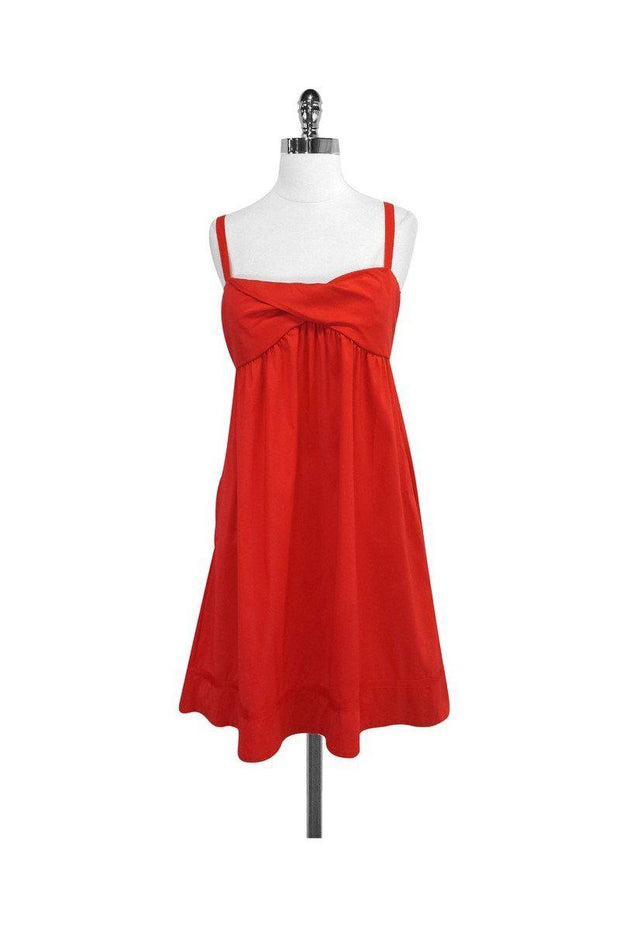 Current Boutique-Diane von Furstenberg - Red Cotton Blend Spaghetti Strap Dress Sz 6