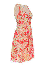 Current Boutique-Diane von Furstenberg - Red & Cream Coral Reef Print Silk Dress Sz 4