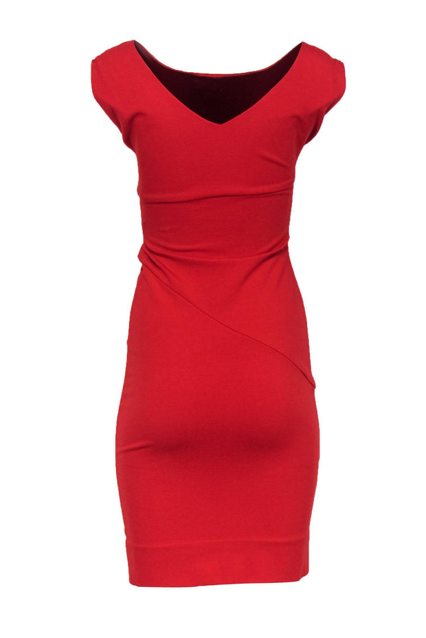 Current Boutique-Diane von Furstenberg - Red Draped Waist Sheath Dress Sz 2