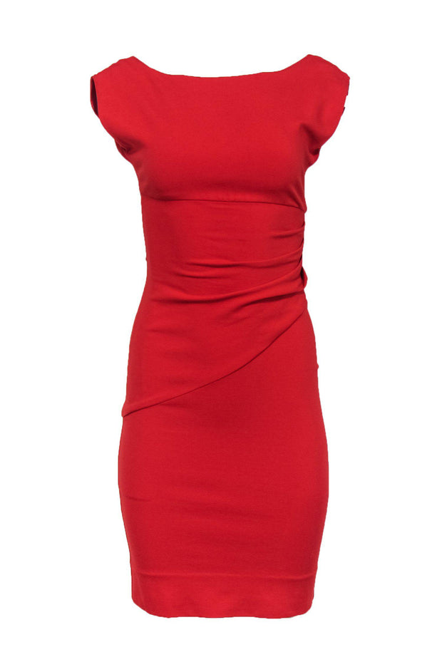 Current Boutique-Diane von Furstenberg - Red Draped Waist Sheath Dress Sz 2