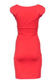 Current Boutique-Diane von Furstenberg - Red Plunge Sheath Dress w/ Gathered Waist Sz 4