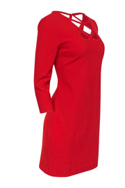 Current Boutique-Diane von Furstenberg - Red Sheath Dress w/ Cutout Neckline Sz 4