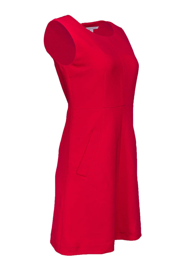 Current Boutique-Diane von Furstenberg - Red Sheath Dress w/ Pockets Sz 6
