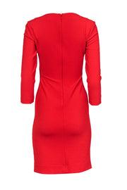 Current Boutique-Diane von Furstenberg - Red Sheath Dress w/ Ruched Side Sz 0