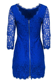 Current Boutique-Diane von Furstenberg - Royal Blue Floral Lace Bodycon Dress Sz 2