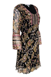 Current Boutique-Diane von Furstenberg - Sequin Print Silk Dress w/ Beading Sz 10