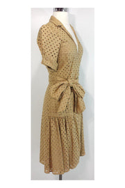 Current Boutique-Diane von Furstenberg - Tan Eyelet Cotton Dress Sz 2