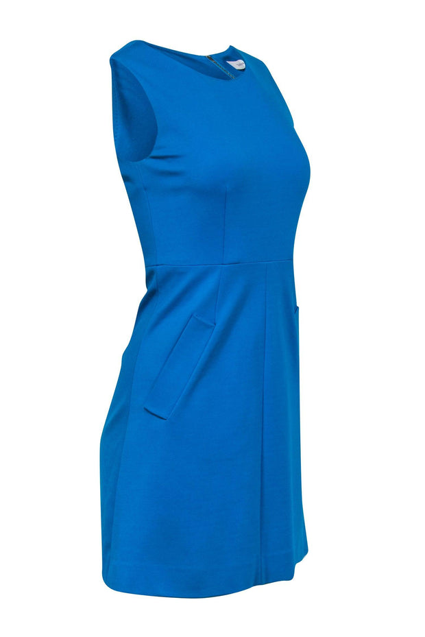 Current Boutique-Diane von Furstenberg - Teal Sleeveless Sheath Dress w/ Pockets Sz 0