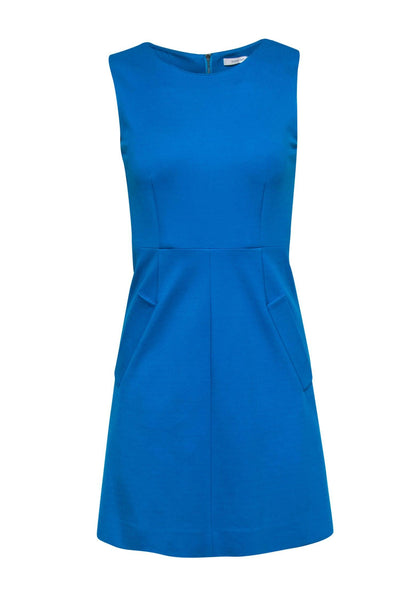 Current Boutique-Diane von Furstenberg - Teal Sleeveless Sheath Dress w/ Pockets Sz 0
