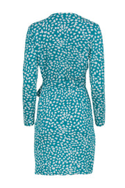 Current Boutique-Diane von Furstenberg - Turquoise & White Speckled Silk Wrap Dress Sz 6