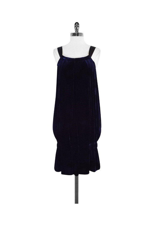 Current Boutique-Diane von Furstenberg - Velvet Navy & Black Dress Sz 4