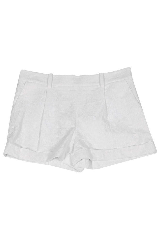 Current Boutique-Diane von Furstenberg - White Textured Gillian Shorts Sz 6