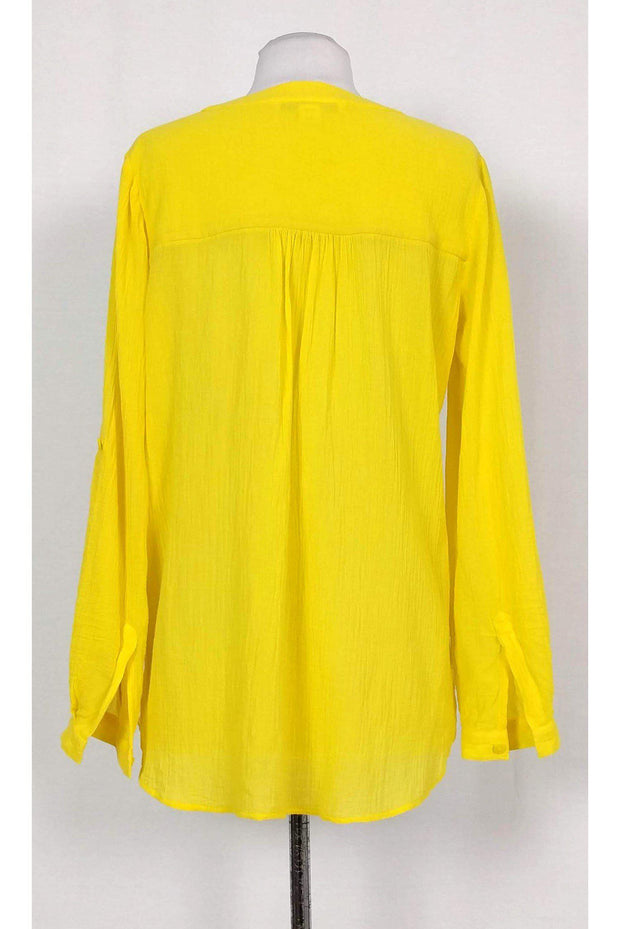 Current Boutique-Diane von Furstenberg - Yellow Cotton Blouse Sz 2