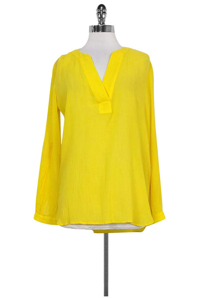 Current Boutique-Diane von Furstenberg - Yellow Cotton Blouse Sz 2