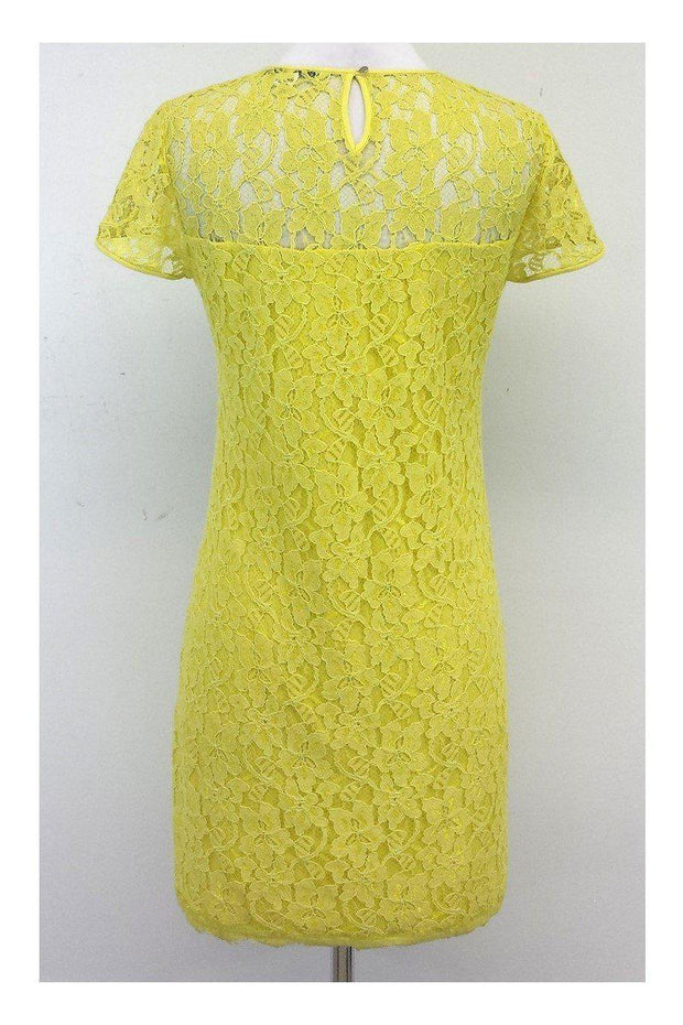 Current Boutique-Diane von Furstenberg - Yellow Lace Short Sleeve Dress Sz 4
