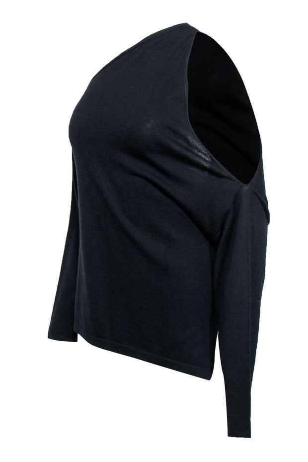 Current Boutique-Dion Lee - Navy Wool One-Shoulder Sweater Sz 2