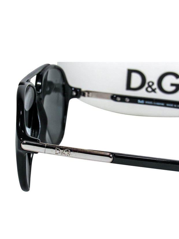 Current Boutique-Dolce & Gabbana - Black Aviator-Style Sunglasses
