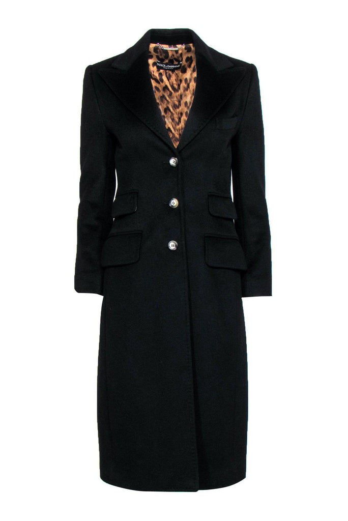 Dolce & Gabbana Leopard-Print Long Trench Coat