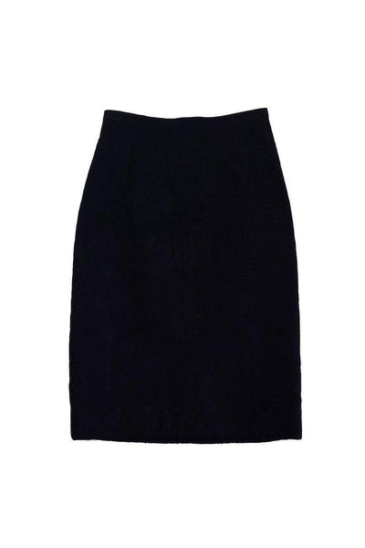Current Boutique-Dolce & Gabbana - Black Floral Brocade Pencil Skirt Sz 2