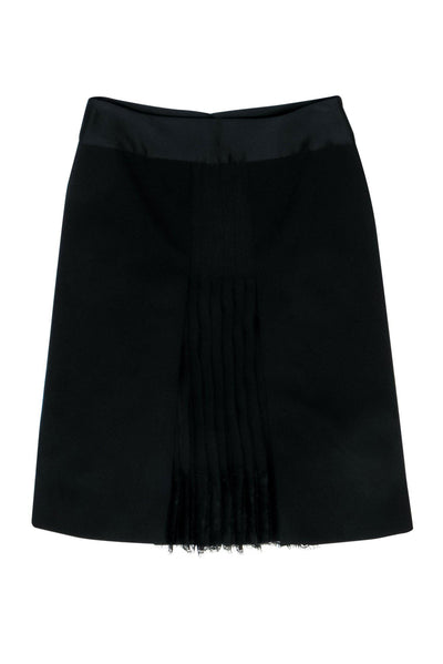 Current Boutique-Dolce & Gabbana - Black Front Pleated Skirt w/ Lace Sz 4