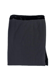 Current Boutique-Dolce & Gabbana - Black Pencil Skirt w/ Velvet Trim Sz 6
