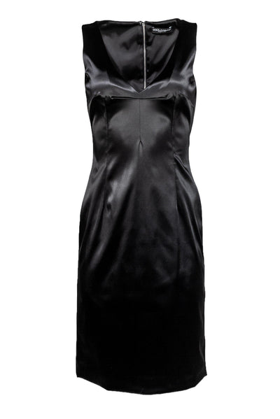 Current Boutique-Dolce & Gabbana - Black Satin Sheath Dress Sz 12