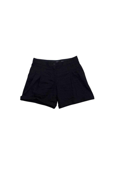 Current Boutique-Dolce & Gabbana - Black Striped Cuffed Shorts Sz 4