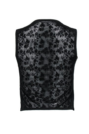 Current Boutique-Dolce & Gabbana - Black Three-Button Waistcoat w/ Lace Back Sz 6