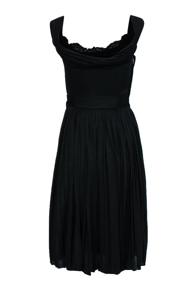 Current Boutique-Dolce & Gabbana - Black Wool Sleeveless Dress w/ Corset Sz 4
