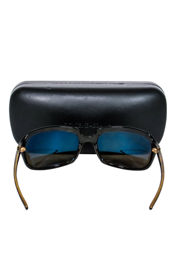 Current Boutique-Dolce & Gabbana - Brown Marbled Polarized Square Sunglasses