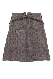 Current Boutique-Dolce & Gabbana - Brown Wool Blend Button Skirt Sz 8