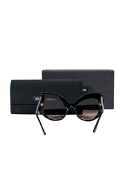 Current Boutique-Dolce & Gabbana - Dark Brown Tortoise Shell Oversized Cat Eye Sunglasses