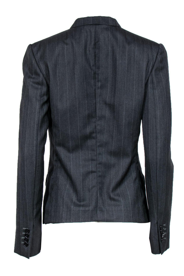 Current Boutique-Dolce & Gabbana - Dark Grey Pinstriped Double-Breasted Blazer Sz M