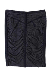 Current Boutique-Dolce & Gabbana - Gray & Black Ruched Pencil Skirt Sz 8
