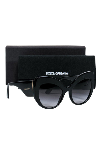 Current Boutique-Dolce & Gabbana - Large Black Cat Eye Sunglasses